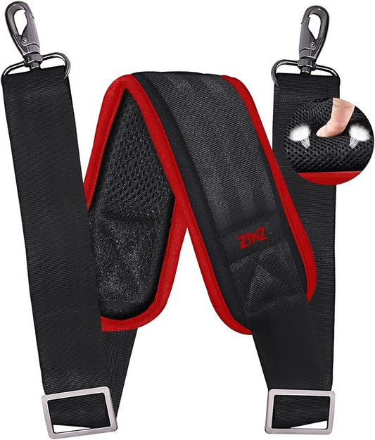 ZINZ 79 inch Shoulder Strap, Extra-thick Fixed Cushion Pad and Dual Clasps Universal Replacement Strap with Metal Swivel Hooks for Laptop Bags, Luggage Bags, Camera, Crossbody (200cm,Wine Edge)