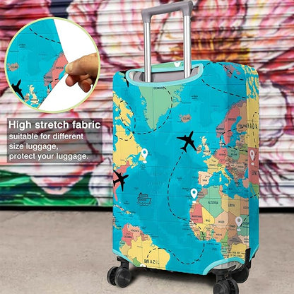 Travel Luggage Cover Suitcase Protector Fits 18-32 Inch Wheel Covers PatternedTravel Related Items Flower Luggage Protector Elastic M