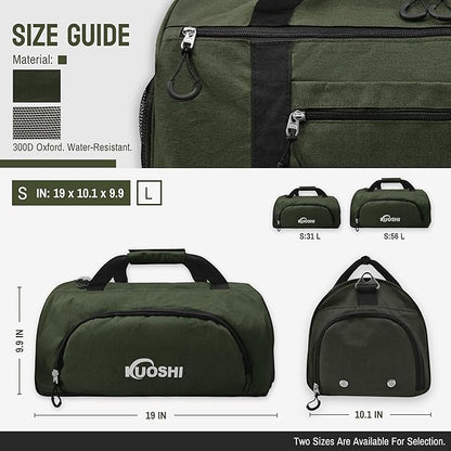 Gym Bag for Men & Women with Shoe Compartment & Wet Pocket, 31L Water Resistant Sports Duffle Bag with Quick-Access Pouch,Multi-Purpose Weekender Overnight Bag