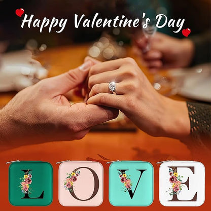 Parima Travel Jewelry Box Jewelry Case - Blue Jewelry Organizer with Mirror Gifts for Women Her Friends Female Birthday Gifts Initial Personalized Jewelry Box for Her - Letter S, Blue