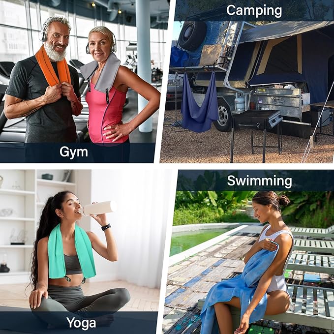 APEXUP Microfiber Travel Towel, Ultra Absorbent Quick Dry Towels, Lightweight Gym Sports Camping Towel for Workout, Yoga, Beach, Shower, Swimming (72"×40", Orange)