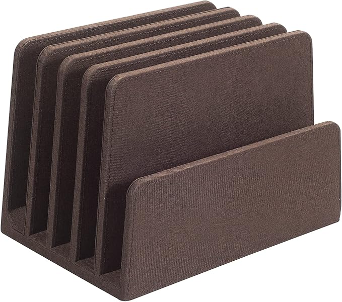 MobileVision Multi Device Stand & Organizer for Smartphones, Tablets and Laptops, Executive Dark Brown, 5 Slots