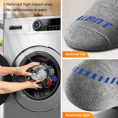 BULLIANT Compression Socks for Men 6Pairs, Athletic Crew Socks Cushioned For Men Sports Running-Arch Support