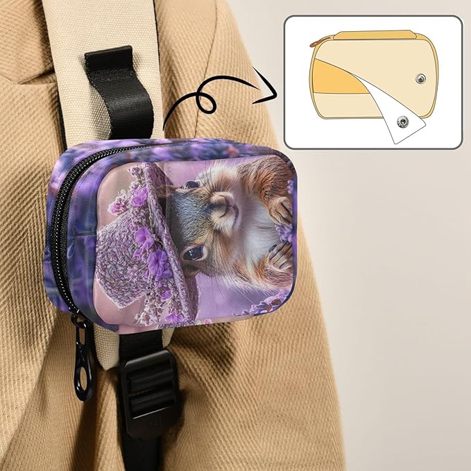 Pretty Lavender Squirrel Cute Pill Organizer Weekly Travel Pill Box 7 Day Large Capacity Pill Dispenser Case with 8 Pill Container Daily Pill Box Organizer Vitamin Holder Pill Bottle Organizer