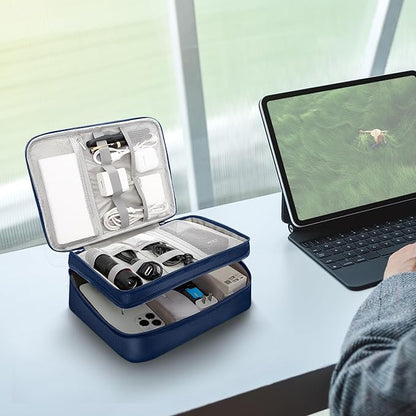 CILLA Electronic Organizer Travel Case, Travel Cord Organizer Case Portable Waterproof Cable Organizer Bag for Charger, Cord, USB, Power Bank, Earphone