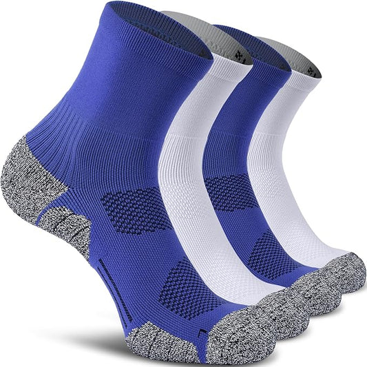 CWVLC Compression Athletic Quarter Socks Cushioned for Men Women