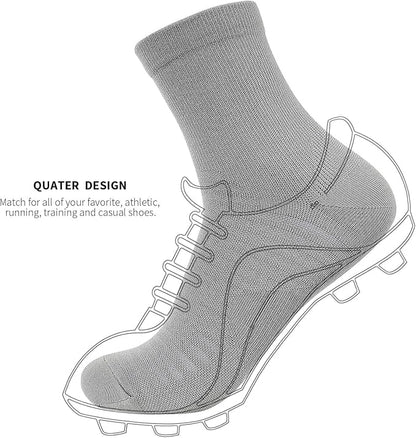 Compression Running Ankle Socks for Men and Women (6 Pairs), Quarter Athletic Socks for Running, Cycling, Golf, Work