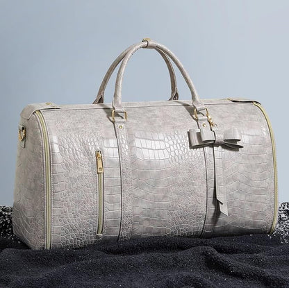 Garment Bags for Travel, Convertible Suit Travel Bag for Women, Stylish Carry On Garment Bag with Toiletry Pocket, Shoulder Strap & Shoes Compartment, 2 in 1 Foldable PU Leather Duffle Bag, Multicolor