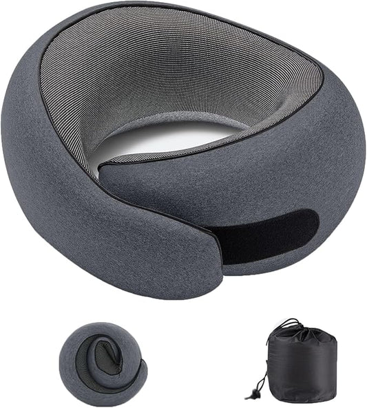 Ergonomic Memory Foam Neck Pillow for Travel & Home - Supportive, Washable Cover, Ideal for Airplanes, Cars, Office Naps - Neck Pain Relief