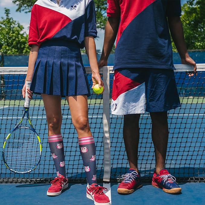 fenglaoda Compression Socks Women Men 6 Pairs, Knee High Best Support Circulation Socks for Running, Travel, Flight, Nurse