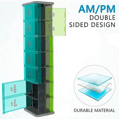 Extra Large Pill Organizer- XXL Pill Box 7 Day - Weekly Pill Organizer with AM PM Large Compartments Big Pill Case for Supplements Jumbo Pill Holder for Vitamins Huge Medicine Organizer 2 Times a Day