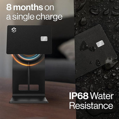 SPOTMINDERS Apple MFi Certified Credit Card Wallet Tracker PRO (iOS Only) Works with Apple Find My Tracking Card for Wallet Rechargeable Tag IP68 0.07in Slim iPhone Item Finder for Luggage Tags Purse