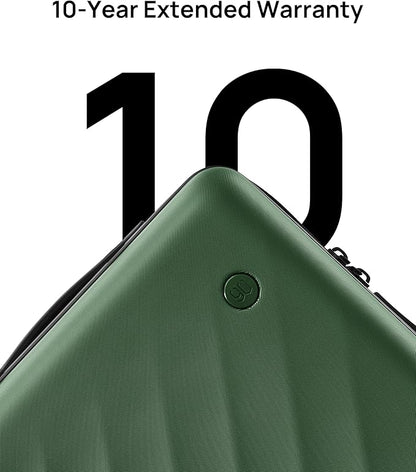 NINETYGO Trunk Luggage 24 Inch, Medium Checked Luggage with Double Spinner Wheels, Anti-Burst Zipper, Hard Case PC Suitcase, Lightweight Travel Luggage, TSA Approved (Seaweed Green, Hudson)