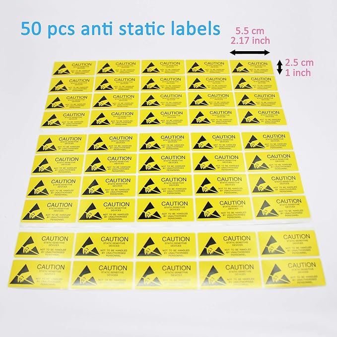 Open Top Antistatic Bag for ATX Motherboard Graphics Card GPU Electronics Anti Static Ziplock ESD Shielding Bags, 50 Pcs 12x16inch with Anti-Static Label…