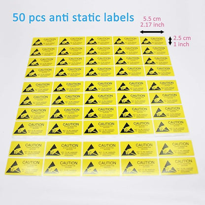 Open Top Antistatic Bag for ATX Motherboard Graphics Card GPU Electronics Anti Static Ziplock ESD Shielding Bags, 50 Pcs 12x16inch with Anti-Static Label…