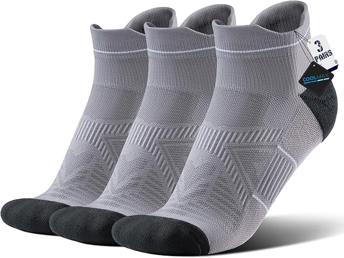 BRISIRA Bamboo Viscose Compression High Ankle Socks Men Women Cushioned Anti Blister HIking Golf Arch Support Running Socks