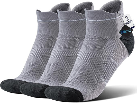 BRISIRA Bamboo Viscose Compression High Ankle Socks Men Women Cushioned Anti Blister HIking Golf Arch Support Running Socks