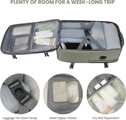 YAMTION 40L Large Travel Backpack for Women,Carry On Luggage with 4 Packing Cubes, Airline Approved Weekender Backpacks for Personal Items fits 17 Inch Laptop