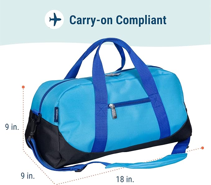 Wildkin Kids Overnighter Duffel Bag – Carry-On Size, Ideal for School & Sleepovers – Sky Blue