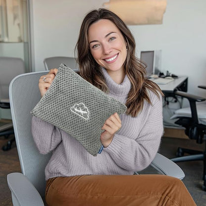 BEDELITE Travel Blanket with Bag, Ultra-Soft Jacquard Fleece Blanket with Luggage Sleeve & Backpack Clip, Airplane Blanket Travel Essentials, Grey