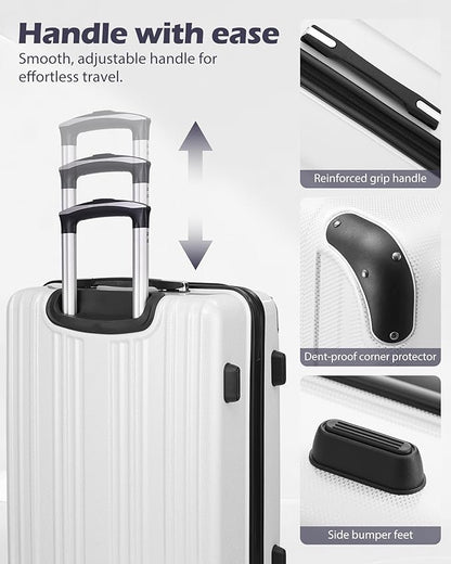 Coolife Luggage Expandable(only 28") Suitcase PC+ABS Spinner 20in 24in 28in Carry on (wine wind new, S(20in)_carry on)