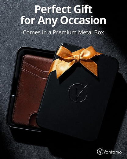 Vantamo Premium Wallet for Men with Money Clip & Card Holder, Compact & Slim Wallet with RFID, 8-12 Cards, Perfect Gifts for Men