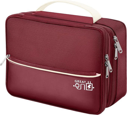 SELLYFELLY Electronics Travel Organizer, Double Layer Cable Organizer Bag Watreproof Electronics Accessories Storage Bag for Cord, Charger, Phone, Power Bank, Hard Drive