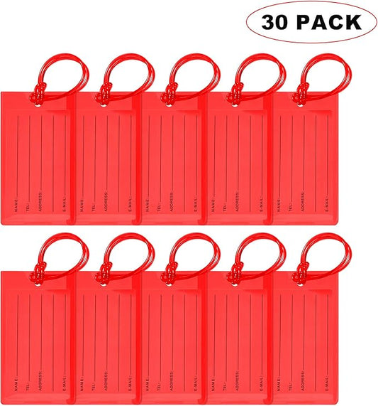 30 Pack Luggage Tags for Suitcases, Airplane Travel Essentials for Flying, International Travel Must Haves, and Luggage Accessories by Sodsay