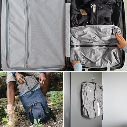 ONTYZZ Travel Vacuum Compression Bags Space Saver Vacuum Bags Reusable Compression Bag with IP67 Waterproof Zipper for Travel Suitcases and Backpack,One Pack Grey（NO PUMP!）