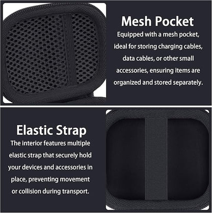 co2CREA Hard Case for Beats Powerbeats Pro 2 with Carabiner Clip, Shockproof Earbuds Storage Box – Protective Travel Cover for Powerbeats Pro 2 Wireless Bluetooth Earbuds (Jet Black Case)