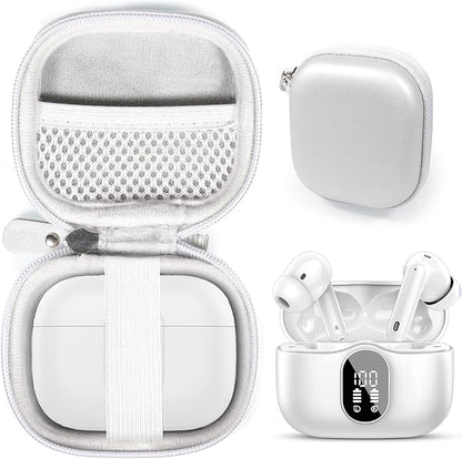 getgear case for Btootos A90 Wireless Earbuds with Noise Cancelling Mic LED Display (White)