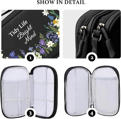 COSHAYSOO Travel Gifts for Women Electronics Tech Accessories Unique Practical Birthday Gift Ideas, Cord Cable Organizer Bag Case Pouch Traveling Vacation Cruise Airplane Gadgets Essentials, Floral