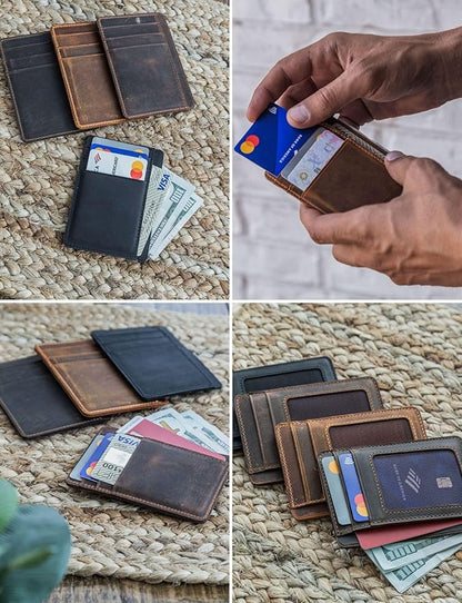 Handcrafted Genuine Leather Wallets, Minimalist Cardholders, and Passport Covers, Handmade Gift