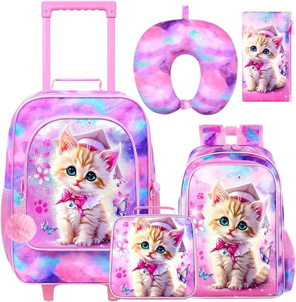 Kids Suitcase with Wheels for Girls and Boys, Rolling Carry on Luggage for Toddler Children