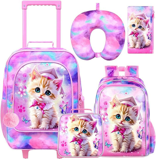 Kids Suitcase with Wheels for Girls and Boys, Rolling Carry on Luggage for Toddler Children