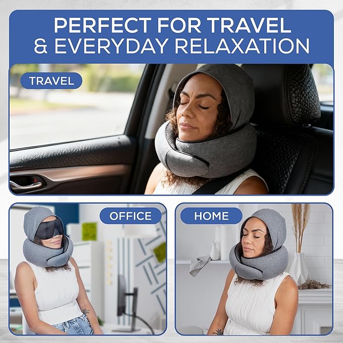 Airplane Pillow For Long Flight - Memory Foam Travel Pillow. Washable, Comfortable Breathable Cover. Carry Bag.Travel Neck Pillows For Airplanes, Best For Fong Flights, Home Use And Car Rides