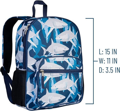Wildkin ECO rPET Kids Backpack – Recycled, Padded, Adjustable for School & Travel – Sharks