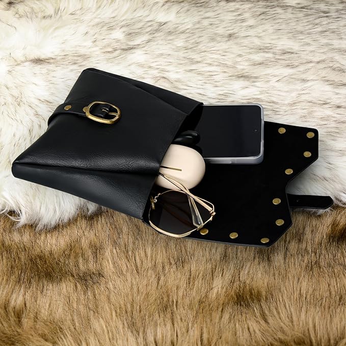 Renaissance Belt Pouch Viking Leather Medieval Belt Waist Bag Pirate Cosplay Festival Halloween Adjustable Accessories (Bottle-Black)