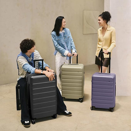 NINETYGO Carry On Luggage 22x14x9 Airline Approved, 20 Inch Luggage with Smooth Spinner Wheels, Lightweight, Hard Shell PC Suitcase Carry-On, Travel Luggage, TSA Approved (Grey, Rhine Basic2.0)