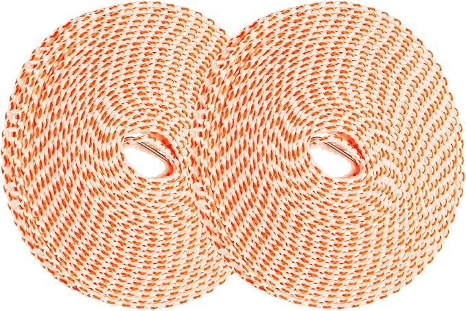 uxcell 2 Pcs Portable Travel Clothesline, 32.8ft Clothes Line Outdoors Travel Hanger Foldable Clothesline Rope with Hooks for Camping Hotel Backyard Home Cruise Ship, Orange