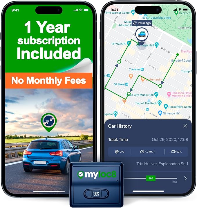GPS Tracker for Vehicles with Magnet – 4G LTE Real-Time Location Device with App, Long Life Battery – Anti-Theft GPS Tracker for Car, Motorcycle, Scooter, Bike - (12-Mo Subscription Included)