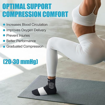 NEENCA Medical Compression Socks for Women & Men Circulation—2 Pairs, Ankle Compression Stockings for Pain Relief, Plantar Fasciitis, Swelling, Running, Nurses, Travel, Pregnancy, Flying. 20-30 mmHg