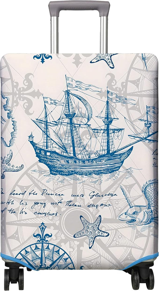 Travel Luggage Cover Suitcase Protector Fits 18-32 Inch Wheel Covers PatternedTravel Related Items Flower Luggage Protector Elastic M