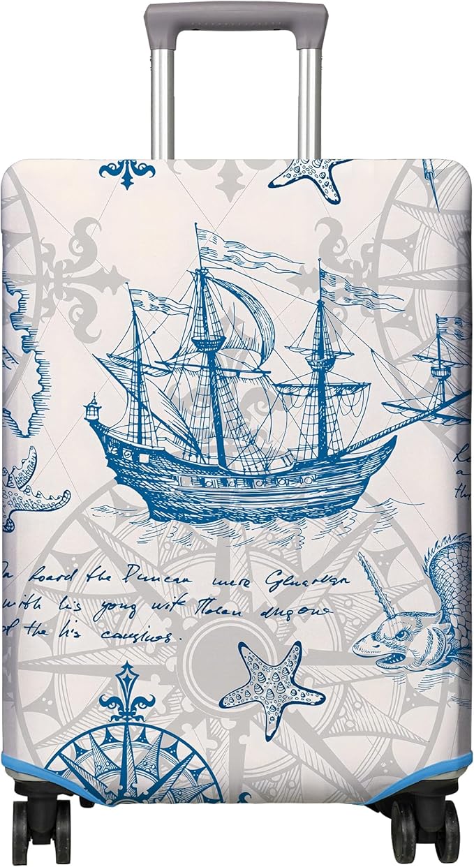 Travel Luggage Cover Suitcase Protector Fits 18-32 Inch Wheel Covers PatternedTravel Related Items Flower Luggage Protector Elastic XL