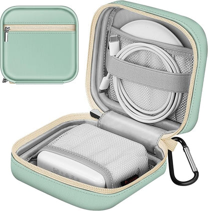 FINPAC Charger Case for MacBook, Small Electronic Organizer Bag for MacBook Power Adapter, Portable Pouch Travel Storage for Laptop Accessories, Magic Mouse, USB Drives, GoPro, Gadgets - Light Green