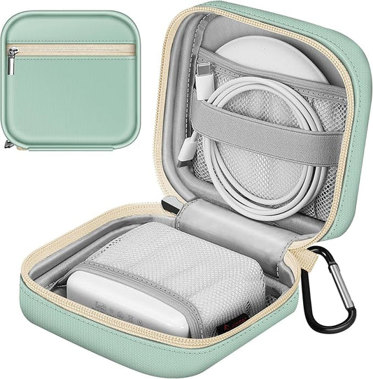 FINPAC Charger Case for MacBook, Small Electronic Organizer Bag for MacBook Power Adapter, Portable Pouch Travel Storage for Laptop Accessories, Magic Mouse, USB Drives, GoPro, Gadgets - Light Green