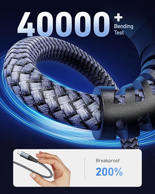 Short USB A to USB C Cable 3FT, USB C Fast Charging Cable, Durable Braided USB to USB Type C Cord for Car iPhone USB C Charger for iPhone 17/16/15/Pro Max/Plus, Samsung Galaxy S23 and More-2Pack Gray