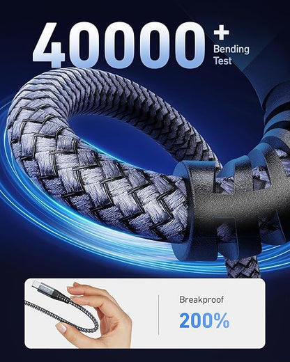 USB C to C Cable 60W [2Pack 6FT], USB Type C Fast Charging Cable for Car Durable Braided iPhone USB C Charger Cable USBC to USBC Cord for iPhone 17/16/15/Pro Max, Samsung Galaxy S23 and More-Black