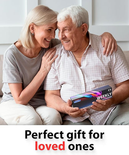 Weekly Pill Organizer 1 time a Day – Pill Box 7 Day with Enhanced Waterproof Seal, Large compartments Hold Big Vitamins & Supplements, Upgraded Locking lids, for Home & Travel use, Durable Hard case