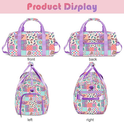 RLGPBON Gym Bag for Kids, Duffel Bag for Girls and Boys Sports, Gyms and Weekend Getaway, Waterproof Dufflebag with Shoe and Wet Clothes Compartment